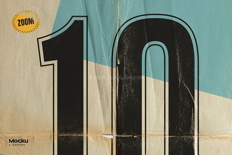 做旧复古海报样机模板PSD